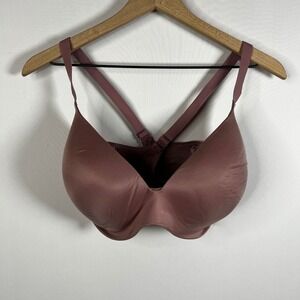 Victoria's Secret Dream Angels Semi-Demi Bra 38DDD Mauve Pink Lined Strappy
